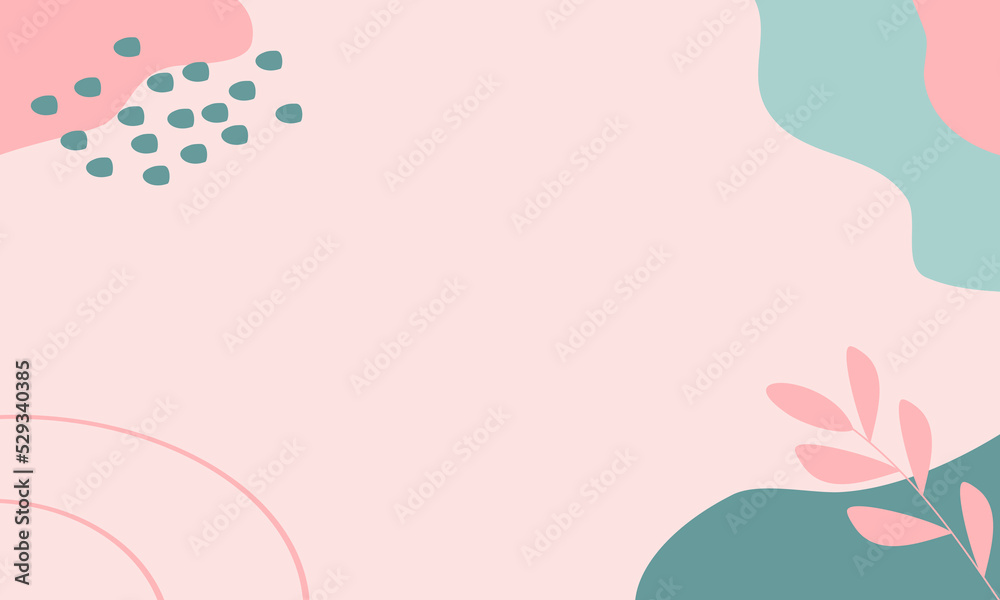 Organic shapes art backgrounds on pastel color. Trendy modern organic shapes with copy space text suitable for banner, poster, promotion, advertisement, flyer, or template.