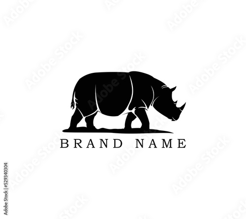 simple modern rhino logo vector illustration