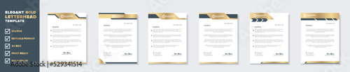 Modern and elegant gold luxury letterhead design template for corporate stationery design with editable format eps10