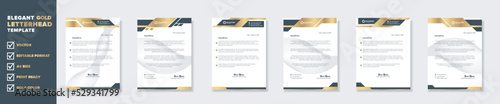 Modern and elegant gold luxury letterhead design template for corporate stationery design with editable format eps10