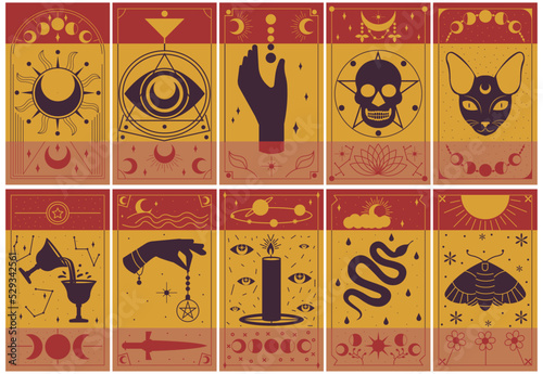 Colorful tarot card designs
