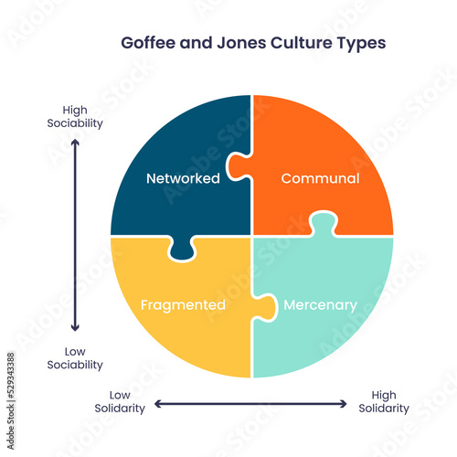 Goffee and Jones Culture Types of Business vector infographic