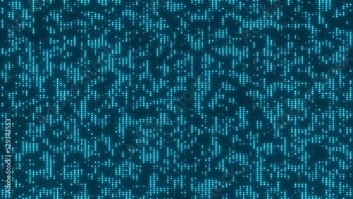 Futuristic matrix particles HUD Digital data network connection background 3D rendering