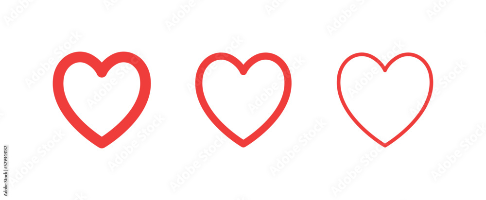Heart vector icons. Set of love symbols. Isolated pictograms. Valentine's day design elements. Heart vector icons. Set of love symbols. Isolated pictograms. Valentine's day design elements.
