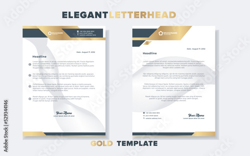 set of modern and elegant gold luxury letterhead design template for corporate stationery design with editable format eps10