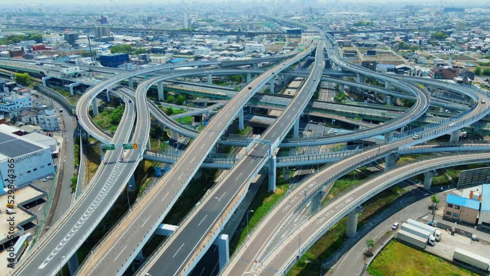 高速道路のジャンクション 空撮 高速道路のジャンクション 空撮
