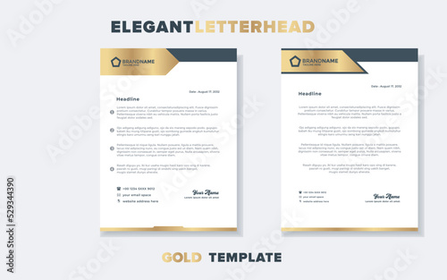 Modern and elegant gold luxury letterhead design template for company stationery design editable format eps10