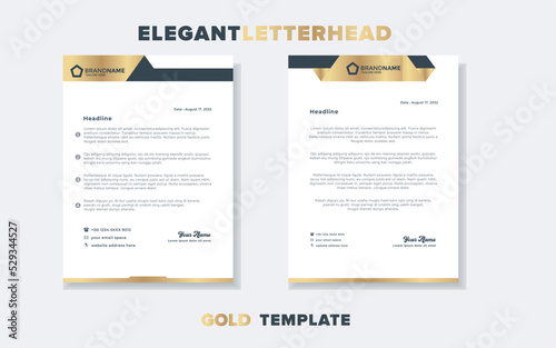 Modern and elegant gold luxury letterhead design template for company stationery design editable format eps10