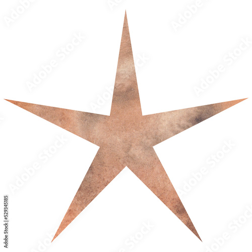 Beautiful watercolor star. Transparent PNG clipart