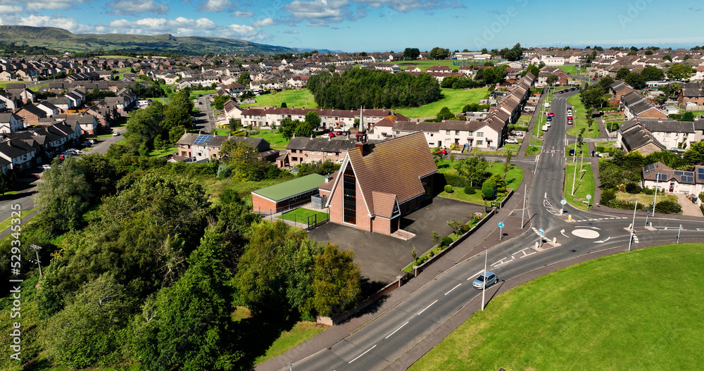 Aerial photo of All Saints Church of Ireland, Craigyhill County Antrim Northern Ireland