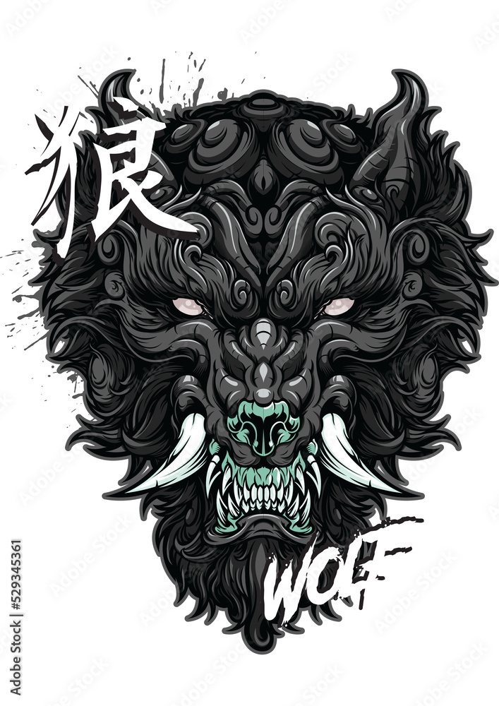 ANGRY WOLF, T-shirt design, transparent background, READY FOR PRINT