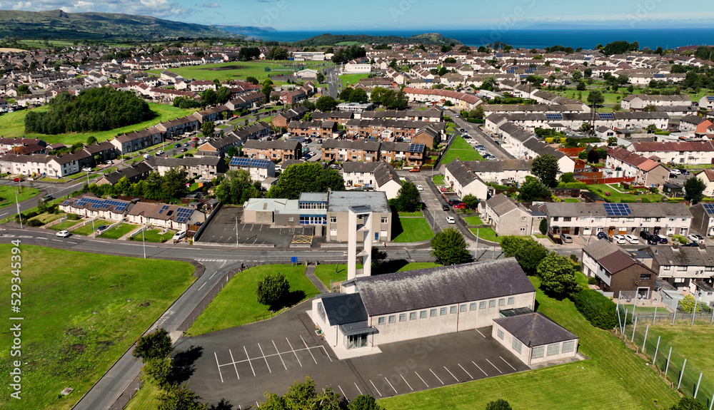 Aerial photo of Craigy Hill Presbyterian Church Craigyhill County Antrim Northern Ireland