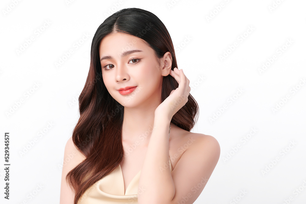 Beautiful young asian woman with clean fresh skin on white background, Face care, Facial treatment, Cosmetology, beauty and spa, Asian women portrait. Beautiful young asian woman with clean fresh skin on white background, Face care, Facial treatment, Cosmetology, beauty and spa, Asian women portrait.