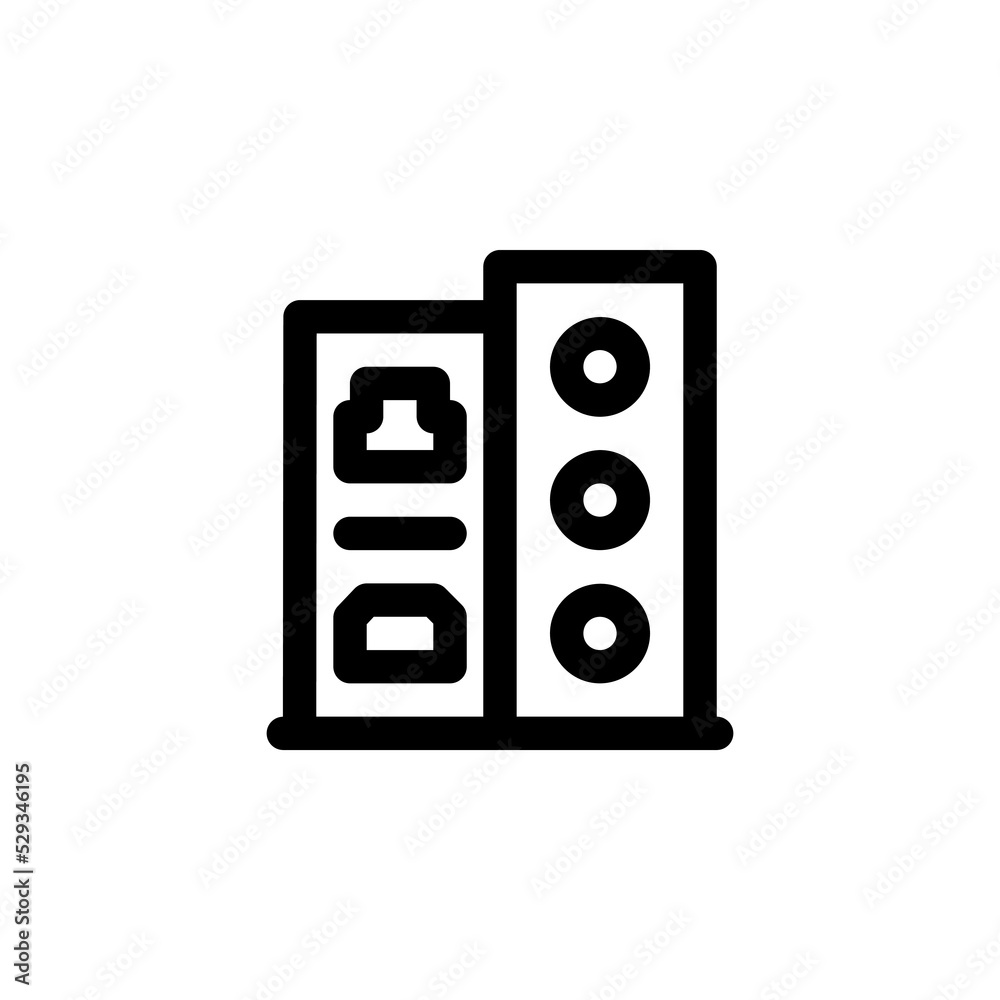input output port vector icon. computer component icon outline style. perfect use for logo, presentation, website, and more. simple modern icon design line style input output port vector icon. computer component icon outline style. perfect use for logo, presentation, website, and more. simple modern icon design line style