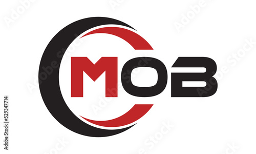 MOB three letter swoosh logo design vector template | monogram logo | abstract logo | wordmark logo | letter mark logo | business logo | brand logo | flat logo | minimalist logo | text | word | symbol