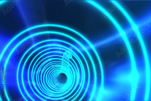 Blue spiral with bright light