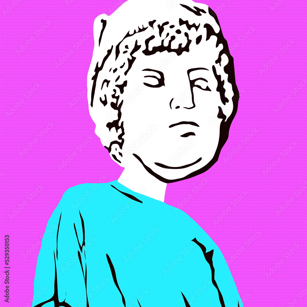 Fashion minimal illustration. Greek statue stylish face Fashion minimal illustration. Greek statue stylish face