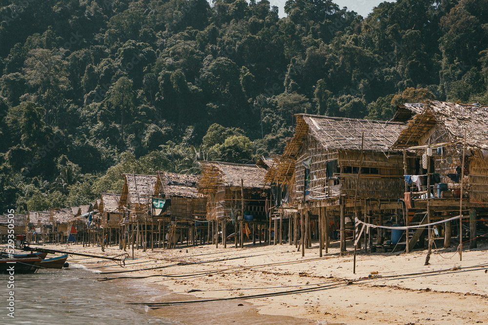 Fototapeta premium Moken Village, The Surin Islands in Phang Nga Thailand