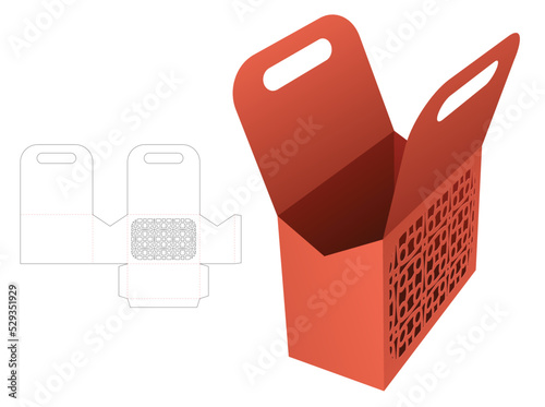 packaging box die cut template and 3D mockup
