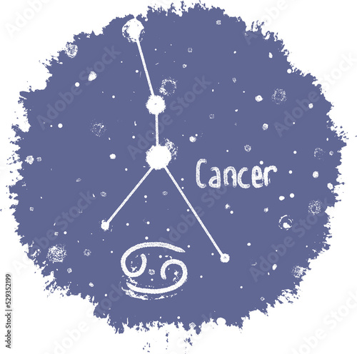 zodiac signs illustrations with constellations: cancer