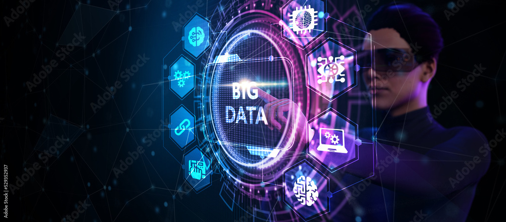 Obraz premium Business, Technology, Internet and network concept. Big Data Internet Information.