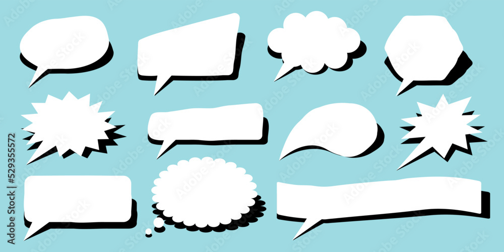 Fototapeta premium set of speech bubbles or clouds for messages