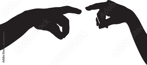 Vector. Silhouette of a couple holding hands