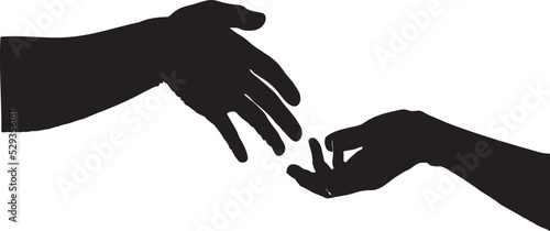 Vector. Silhouette of a couple holding hands