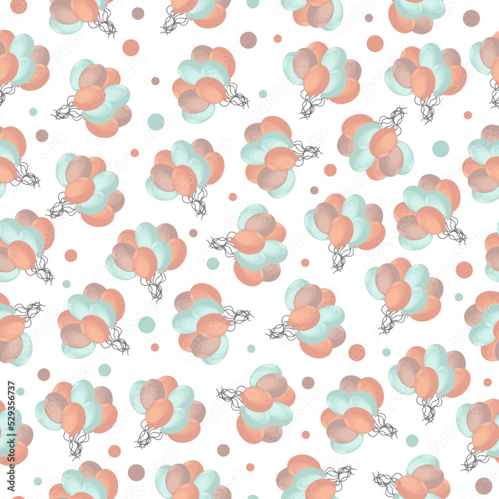 Balloons pattern on white background