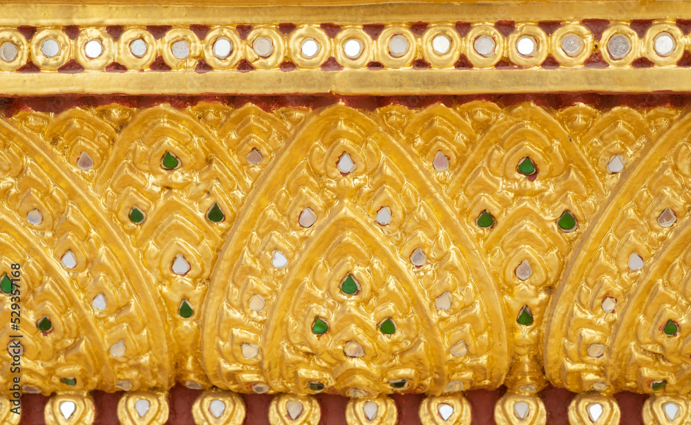 Thai pattern temple wall. Thai identity.