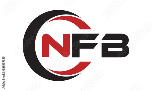 NFB three letter swoosh logo design vector template | monogram logo | abstract logo | wordmark logo | letter mark logo | business logo | brand logo | flat logo | minimalist logo | text | word | symbol