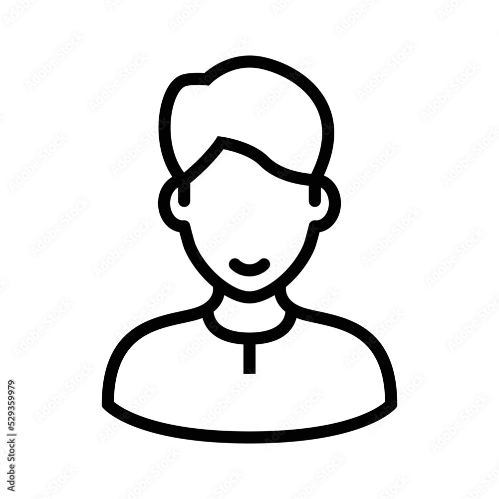 Young man line icon vector graphic illustration Young man line icon vector graphic illustration