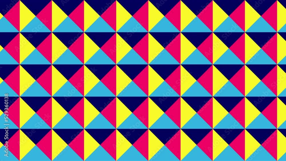 4K looped. Colorful geometric seamless pattern background