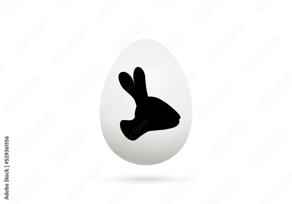 White egg with a bunny for Easter. White egg with a bunny for Easter.