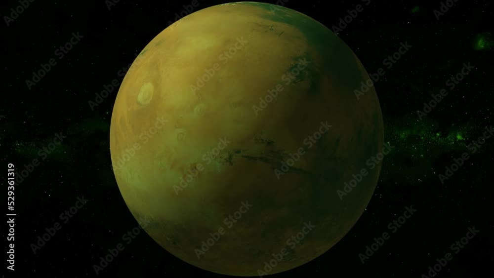 Planet mars sun rise isolate on dark