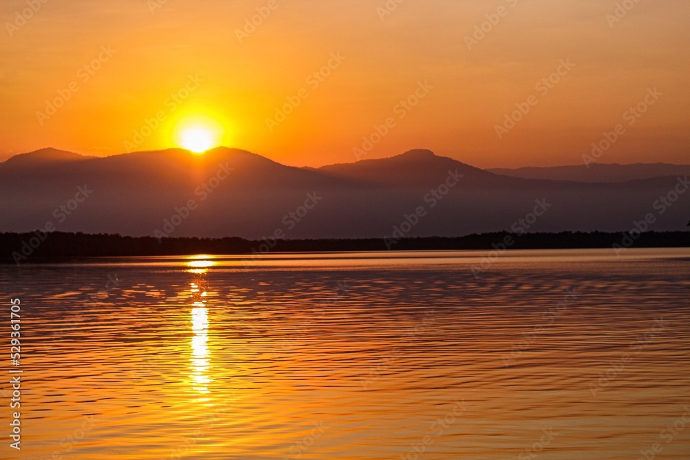 sunset over the sea