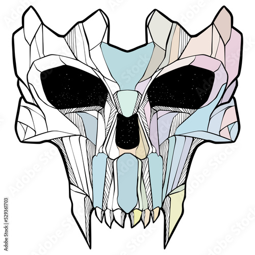 skull with wings vector illustration mascot
