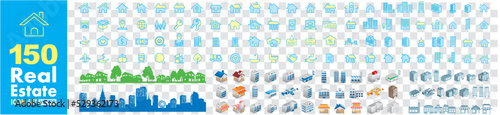 set of real estate icon collection Vector