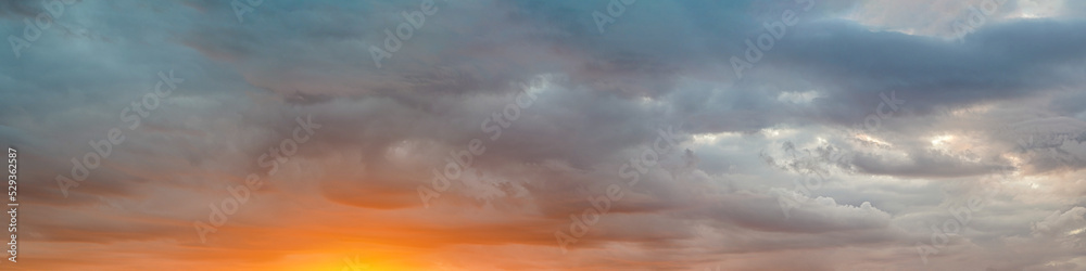 Gorgeous Panorama twilight sky and cloud at morning background image