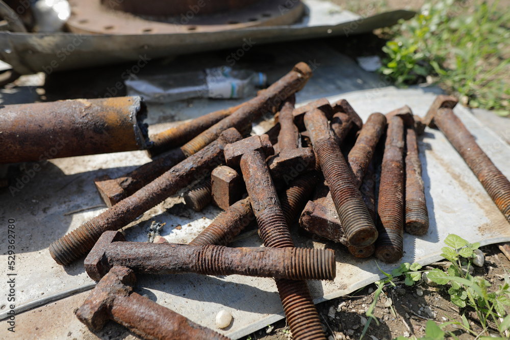 Details with old and rusty industrial metallic objects at a Romanian abandoned power plant. Details with old and rusty industrial metallic objects at a Romanian abandoned power plant.