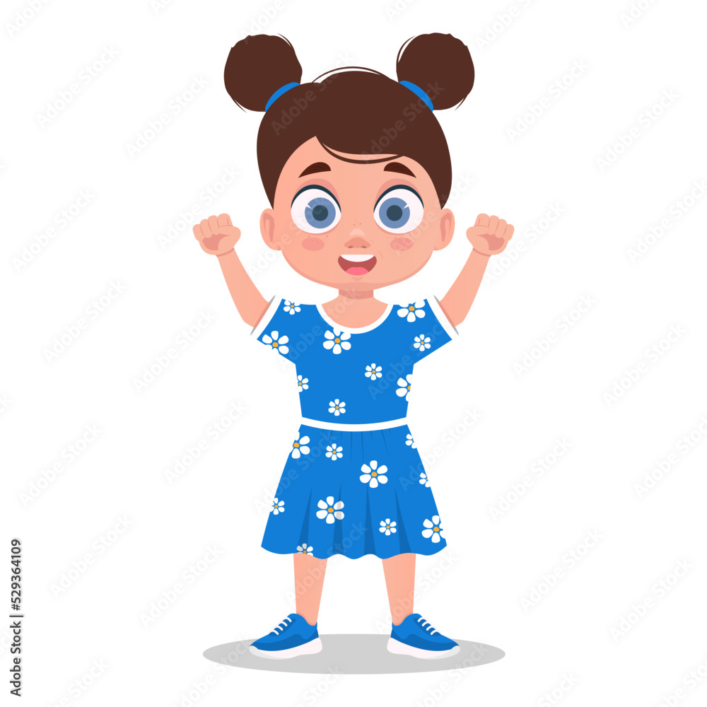 The child is happy. Vector illustration
