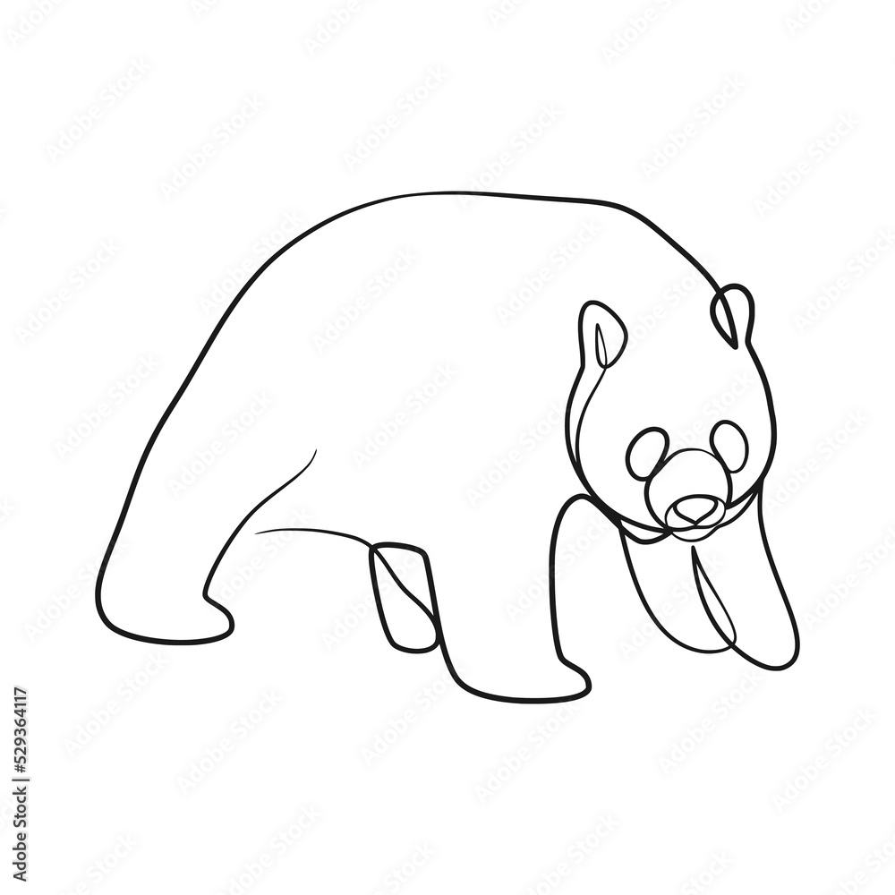 Panda bear continuous line art drawing Panda bear continuous line art drawing