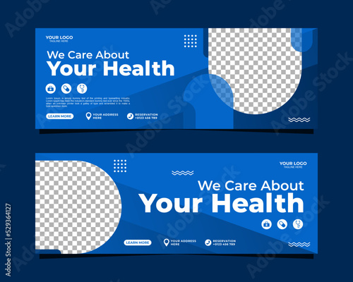 Health care horizontal banner template design