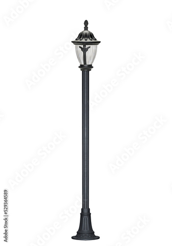 vintage Street and garden Lamp pole  posts isolated on white background