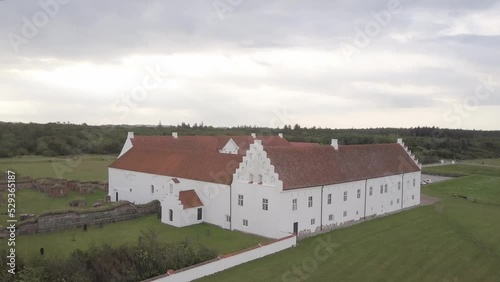 Exterior View Of Vitskol Abbey Complex, Cistercian Monastery Near Ranum In Himmerland, Nordjylland, Denmark. - aerial photo