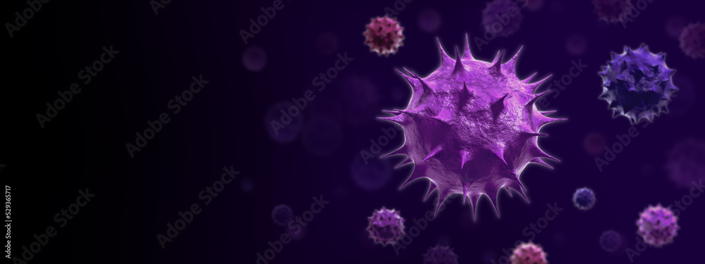 Virus illustration with copy space. 3d rendering Virus illustration with copy space. 3d rendering