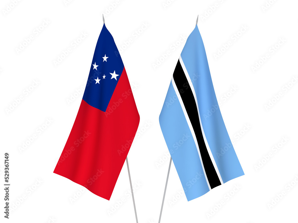 Botswana and Independent State of Samoa flags