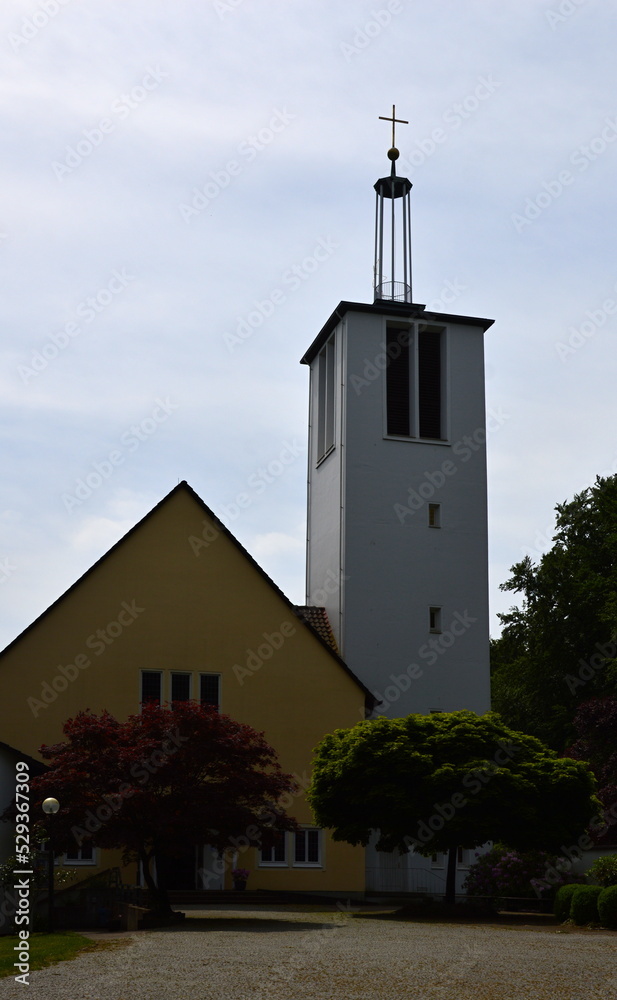 Modern Church in the Town Bomlitz, Lower Saxony