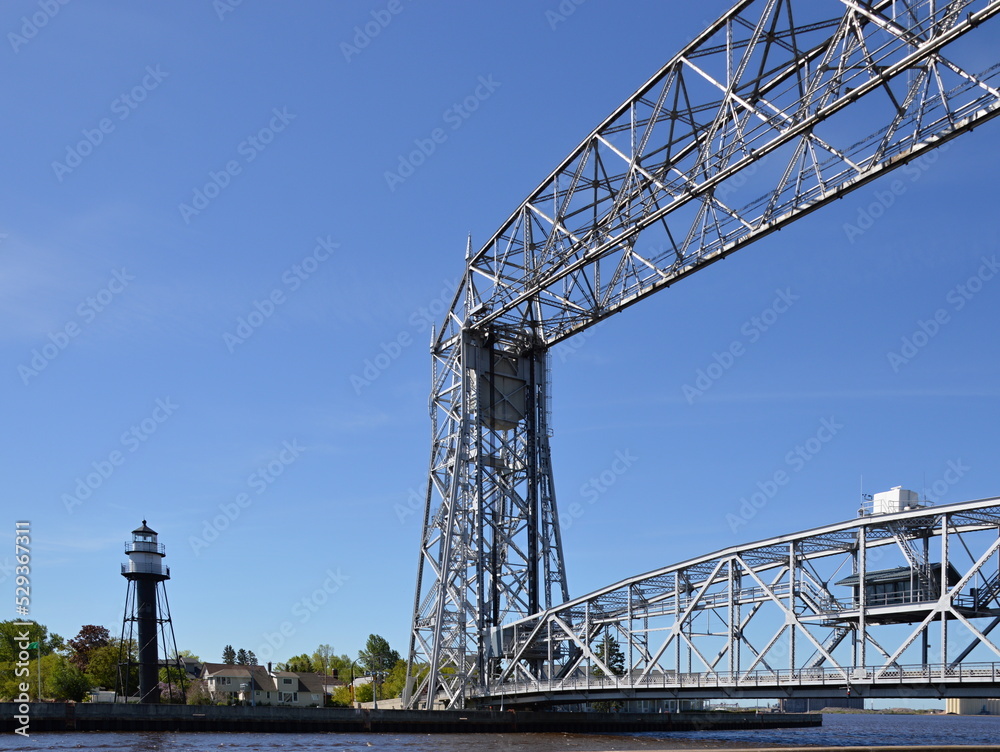 Historical Steel Bridge in the Town Duluth, Minnesota Historical Steel Bridge in the Town Duluth, Minnesota