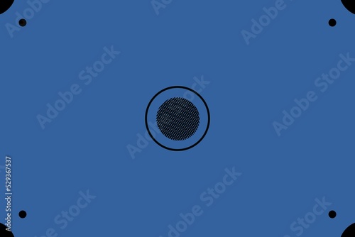 blue abstract background with black circle elements